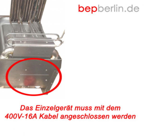 Friteuse, elektro, 400 x 650 x 295 mm, 10 Liter, 9 kW, 400 V-16A